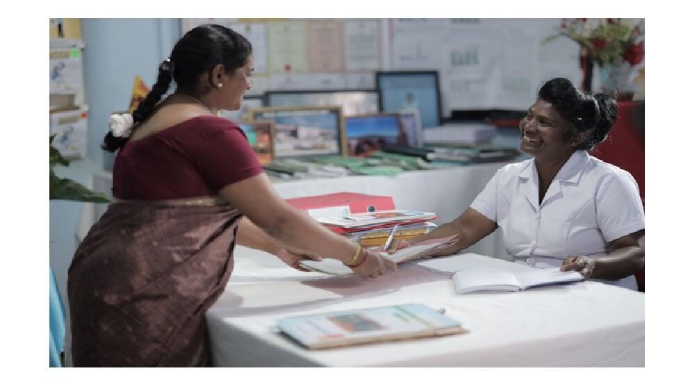 G.P.D. Padmakanthi, a dedicated midwife with over 35 years of experience.