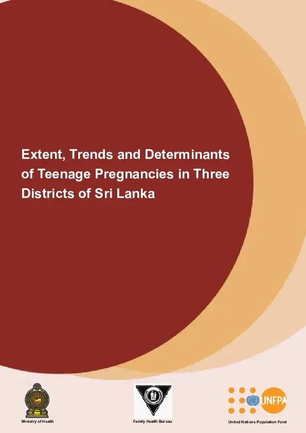 Teenage Pregnancy in Sri Lanka