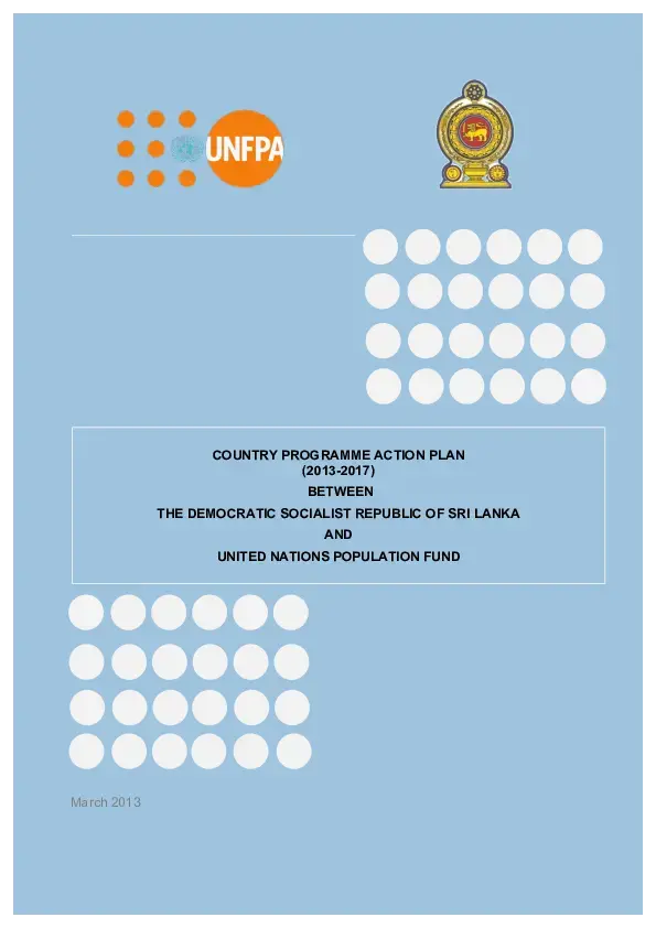 Country Programme Action Plan 2013 - 2017